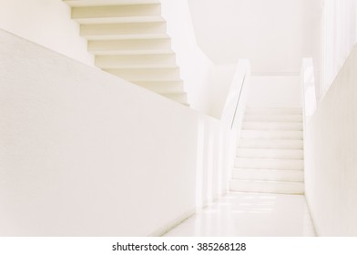 An abstract and minimalistic white interior design - Shutterstock ID 385268128