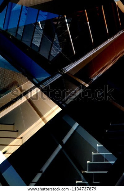 Abstract Modern Architecture Interior Image Collage Stock
