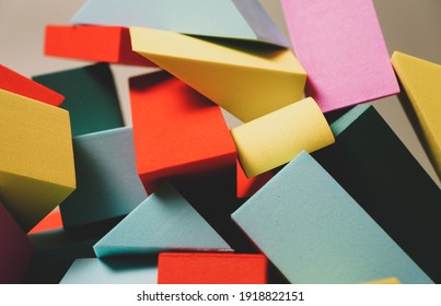 abstract modern art  colored geometric shapes for background   text  children's designer