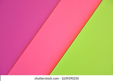 Abstract Modern Background With Purple Pink And Neon Green Colors. Minimal Contemporary Design. Colorful Paper Color Blocks Mock Up. Trendy Color Block Design. Textured Geometric Background