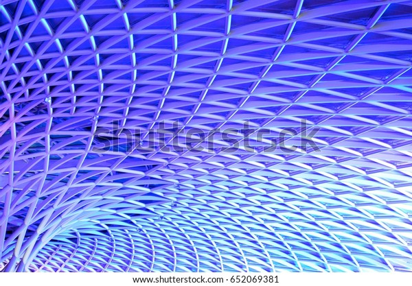 Abstract Modern Ceiling Structure Shaded Different Stock Photo