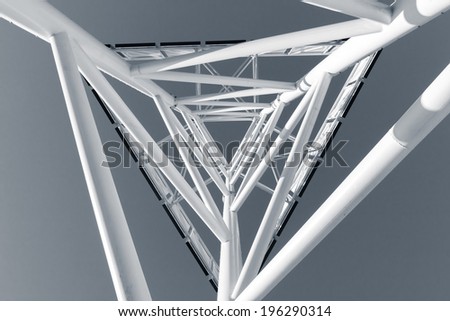 abstract modern technology structure in color over blue sky