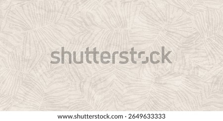 Abstract, monochrome feather-leaf pattern in soft gray tones over a light cream background, forming a seamless texture.