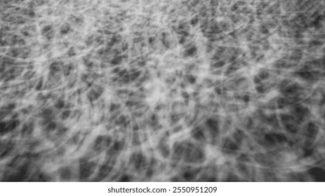 Abstract Monochrome Light Trails Texture with Chaotic Swirling Patterns in Black and White