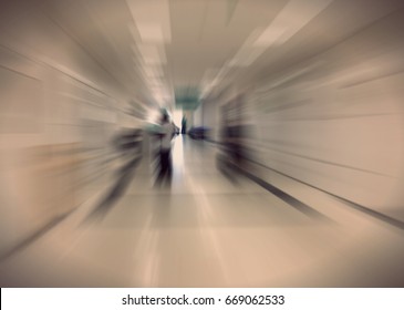 Abstract Motion Blur Background : Vintage Filter Patient Waiting For See Doctor