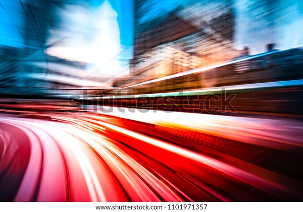 Abstract motion blur city\
background 