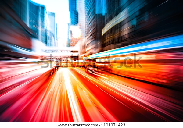 Abstract motion blur city
background 