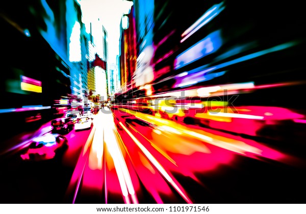 Abstract motion blur city
background 