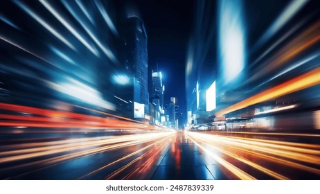 Abstract Motion Blur City and motion speed city background - Powered by Shutterstock