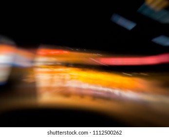 Abstract Motion Blur Effect. The Lights Of The Streets.