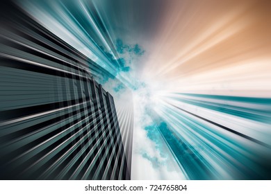 Abstract motion blur effect on modern architecture