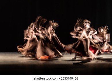 The abstract movement of the dance