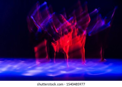 The abstract movement of the dance
