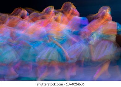 Abstract Movement In The Dance. Children Ensemble. Moscow. Russia