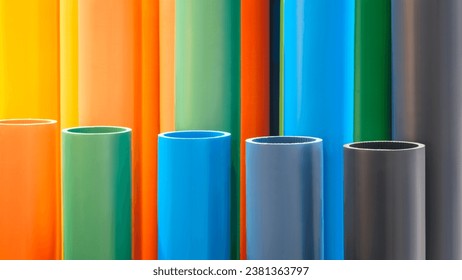 Abstract multicolor background made of plastic pipes as background, template or web banner