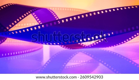 abstract multicolor horizontal banner background with film strip