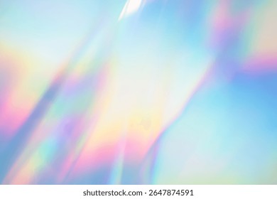 Abstract multicolor light texture overlay effect. Holographic rainbow background.
