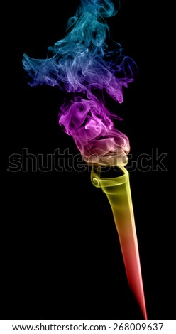 Abstract multicolored smoke on a dark background