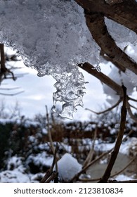 An Abstract Natural Sculpture From Melting Ice Closeup