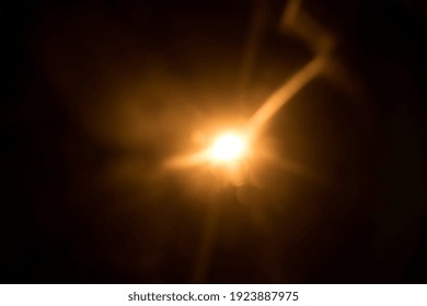 Abstract Natural Sun Flare On The Black