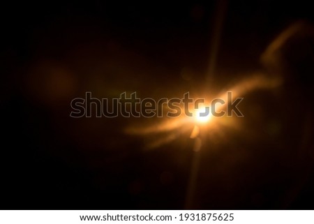 Abstract Natural Sun flare on the black