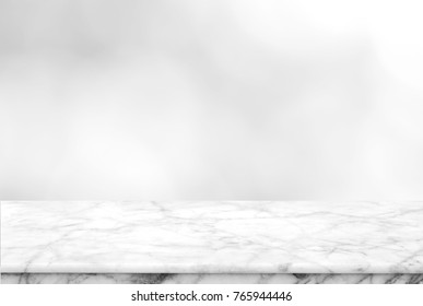 Abstract Natural Texture Marble Floor On Grey Gradient Background : Top View Of Marble Table For Graphic Stand Product, Interior Design Or Montage Display Your Product.