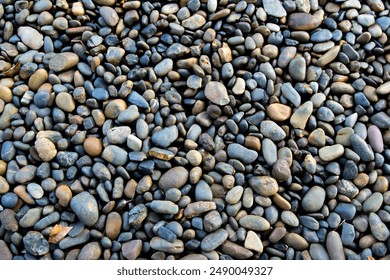 Abstract nature pebbles on the beach. Close-up stone background. Blue vintage color.  Beautiful nature. - Powered by Shutterstock