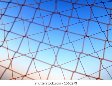 Abstract nets against sky