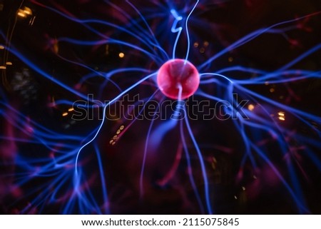 Abstract neuron background. Flashes of purple pink light on a dark background