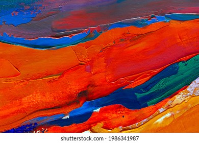 Abstract Oil Paint Texture On Canvas, Background