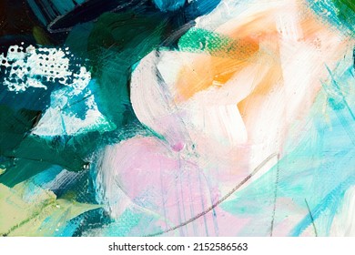 Abstract Oil Paint Texture On Canvas, Background