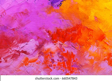 Abstract Oil Paint Texture On Canvas, Background