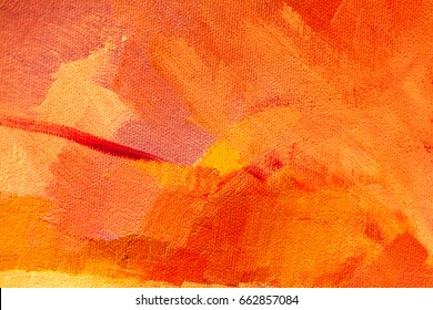 Abstract Oil Paint Texture On Canvas, Background
