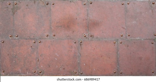 Abstract Old Copper With Rivets As Background