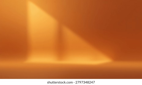 An abstract orange background with light and shadow, perfect for design elements, presentations, and creative projects. This image features a gradient of orange hues.