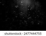 Abstract oxygen bubbles in the sea.Air bubbles in the water background.Water bubbles isolate on black background.Black and white tone style.