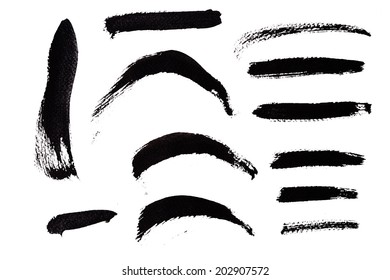 Abstract painted water color brush strokes set. - Shutterstock ID 202907572