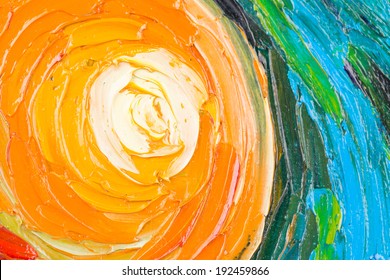 Abstract Painting Of Circles. Texture. Whole Background.