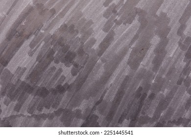 Abstract painting drawn with gray marker as background, top view