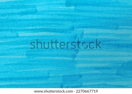 Abstract painting drawn with light blue marker as background, top view