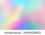 Abstract pastel rainbow hologram, silver iridescent foil texture background, raster image.	