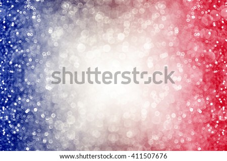 Abstract patriotic red white and blue glitter sparkle burst background