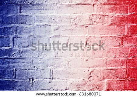 Abstract patriotic red white and blue brick wall background texture for celebrations, voting, memorials, labor day and elections