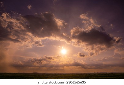 Abstract and pattern of cloud sky Calming coral, Orange, Trend color background, Pattern of colorful cloud and sky sunset or sunrise: Dramatic sunset in twilight, Beautyful of sky
