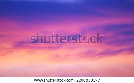 Abstract and pattern of cloud sky, Velvet violet, Velvet Purple, Trend color of the year background, Pattern of colorful cloud and sky sunset or sunrise: Dramatic sunset in twilight, Beautyful of sky