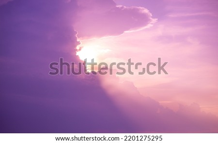 Abstract and pattern of cloud sky, Velvet violet, Velvet Purple, Trend color of the year background, Pattern of colorful cloud and sky sunset or sunrise: Dramatic sunset in twilight, Beautyful of sky