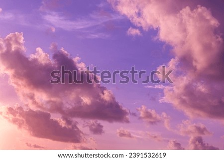 Abstract and pattern of cloud sky, Velvet violet, Velvet Purple, Trend color of the year background, Pattern of colorful cloud and sky sunset or sunrise: Dramatic sunset in twilight, Beautyful of sky