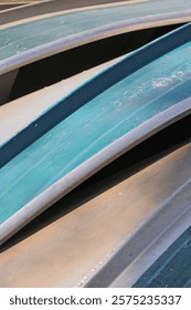 Abstract pattern with colorful canoes