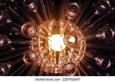 Abstract Pattern Corona Explotion From Glass Tube With Light On Center In Big Bang Concept