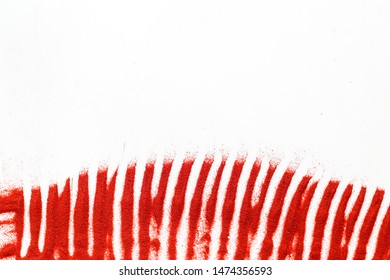 Abstract pattern with red sand texture on white background top view mockup